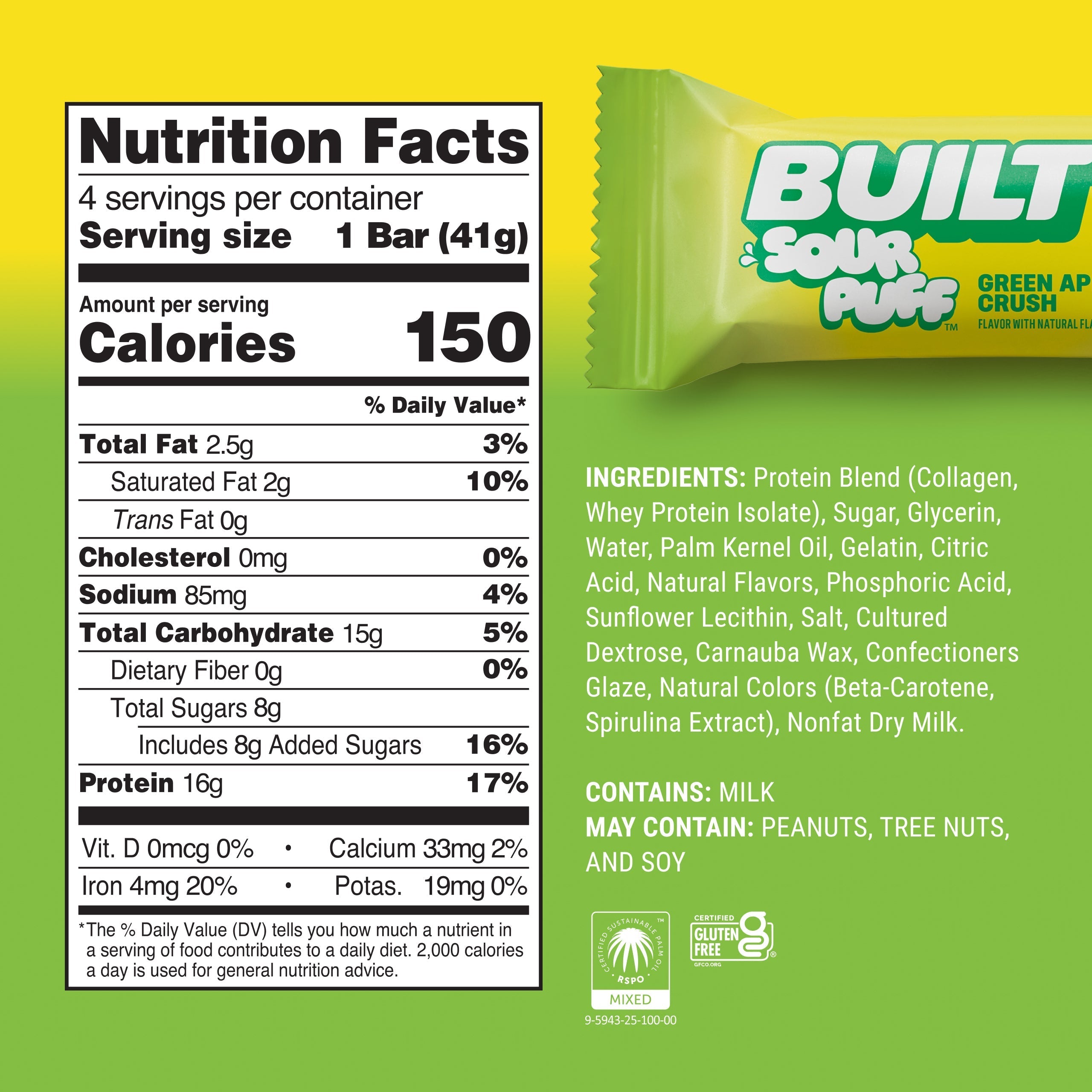 Green Apple Crush Sour Puff 4ct Q6