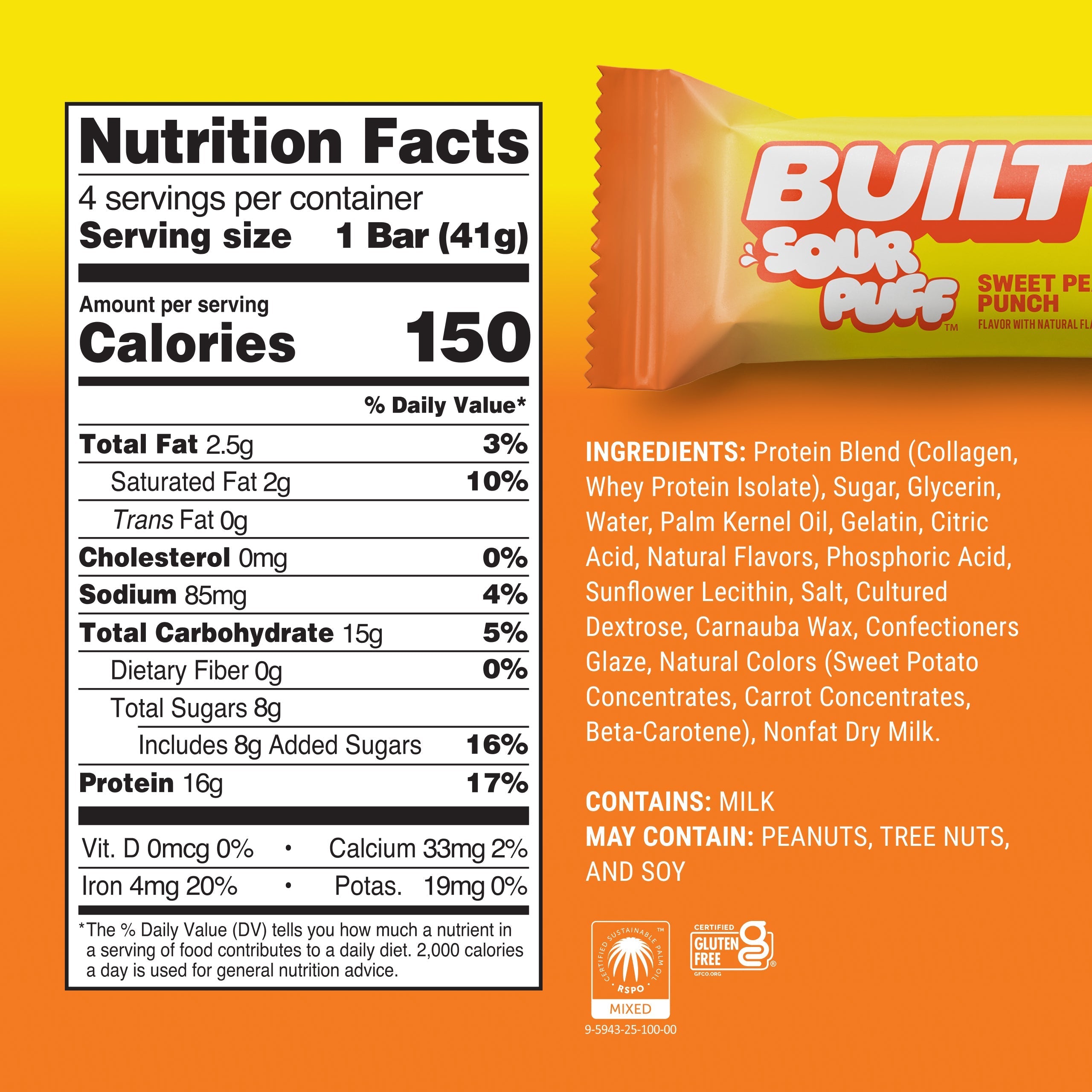Sweet Peach Punch Sour Puff 4ct J7