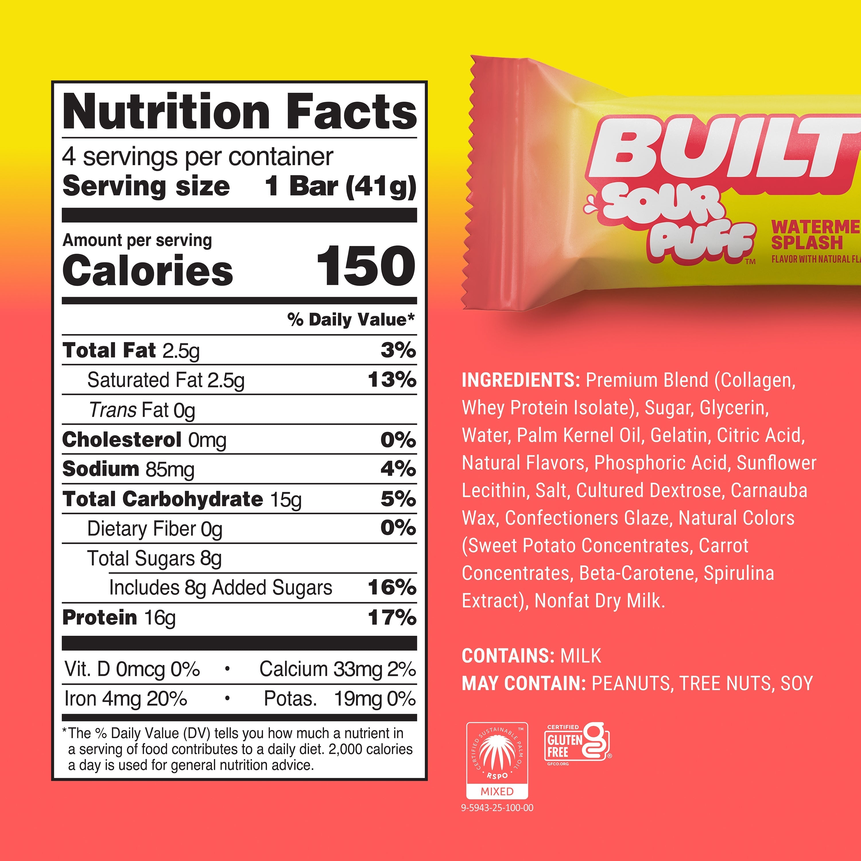 Watermelon Splash Sour Puff 4ct I0
